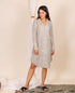 Grey Printed Shirt Style Night Dress