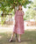 Peach Hand Block Printed  Maternal and Nursing Dress