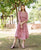 Peach Hand Block Printed  Maternal and Nursing Dress