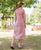 Peach Hand Block Printed  Maternal and Nursing Dress