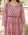 Peach Hand Block Printed  Maternal and Nursing Dress