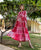 Red Tie Dye Maternal and Nursing Tiered Dress