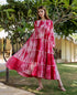 Red Tie Dye Maternal and Nursing Tiered Dress