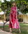 Red Tie Dye Maternal and Nursing Tiered Dress