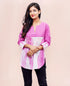 Pink and White Tie and Dye Cotton Top