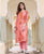 Farha Peach Chanderi Block Printed Kurta