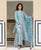 Ice Blue Chanderi Solid Kurta