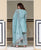 Ice Blue Chanderi Solid Kurta