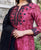 Burgundy Chanderi Block Printed Kurta