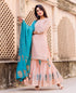 Nirvi Peach Polka Printed and Embroidered Kurta