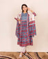 Layla Blue and Red Hand Block Printed Kurta