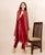 Burgundy Bandhej Printed and Embroidered Kurta