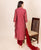 Burgundy Bandhej Printed and Embroidered Kurta