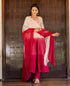 Salmon Burgundy Ombre Gotta Embroidered Anarkali Kurta