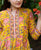 Canary Yellow and Pink Hand Block Printed Kurta