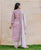 Lavender Pink Hand Block Printed Straight Kurta