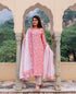 Satya Peach Hand Block Printed Kurta