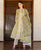 White and Ochre Hand Block Printed A-Line Kurta