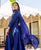 Bindhiya Royal Blue Printed and Embroidered Dress