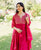 Aaditri Raspberry Red Embroidered and Tiered Dress