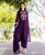 Wine Lurex Embroidered Straight Kurta