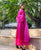 Eshika Raspberry Pink Embroidered Chanderi Dress