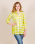 Lemon Tie And Dye Mandarin Short Kurti Top