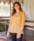 Yellow Button Down Block Printed Shirt