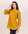 Mustard Linen Mandarin Collar Top