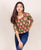 Olive Green and Red Hand Block Printed Crop Top