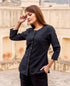 Black Linen Button-down Top ( 1 Pc. )