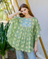 Lime Green Hand Block Printed Kaftan Top