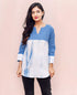 Tie-Dye Style Blue and White Cotton Ethnic Top