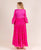 Fuchsia Full Bell Sleeves Cotton Printed Long designer women Gowns online