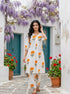 Ivory & Orange Marigold Handblock Cotton Co-ord Set