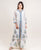 White and Blue Block Printed Indo Western Kurta with Palazzo