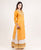 Yellow Hand Block Printed Floor Length Indo Wetern Dress