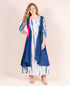 Indigo Tie and Dye Indo Western Gown with Attached Shrug