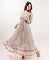 Embroidered & Printed Voile Long Anarkali Dress