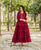 Maroon Tiered Hand Embroidered Dress