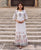 Dahila White Butta Printed Tiered Dress