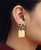 Black and Gold Square Earring