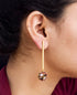 Gold and Red Hand Crafted Long Earring