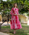 Red Tie Dye Maternal and Nursing Tiered Dress