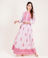 Cotton Hand Block Printed Pink Long Dress