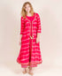 Red Double Layered Tie and Dye Jacket Style Dress